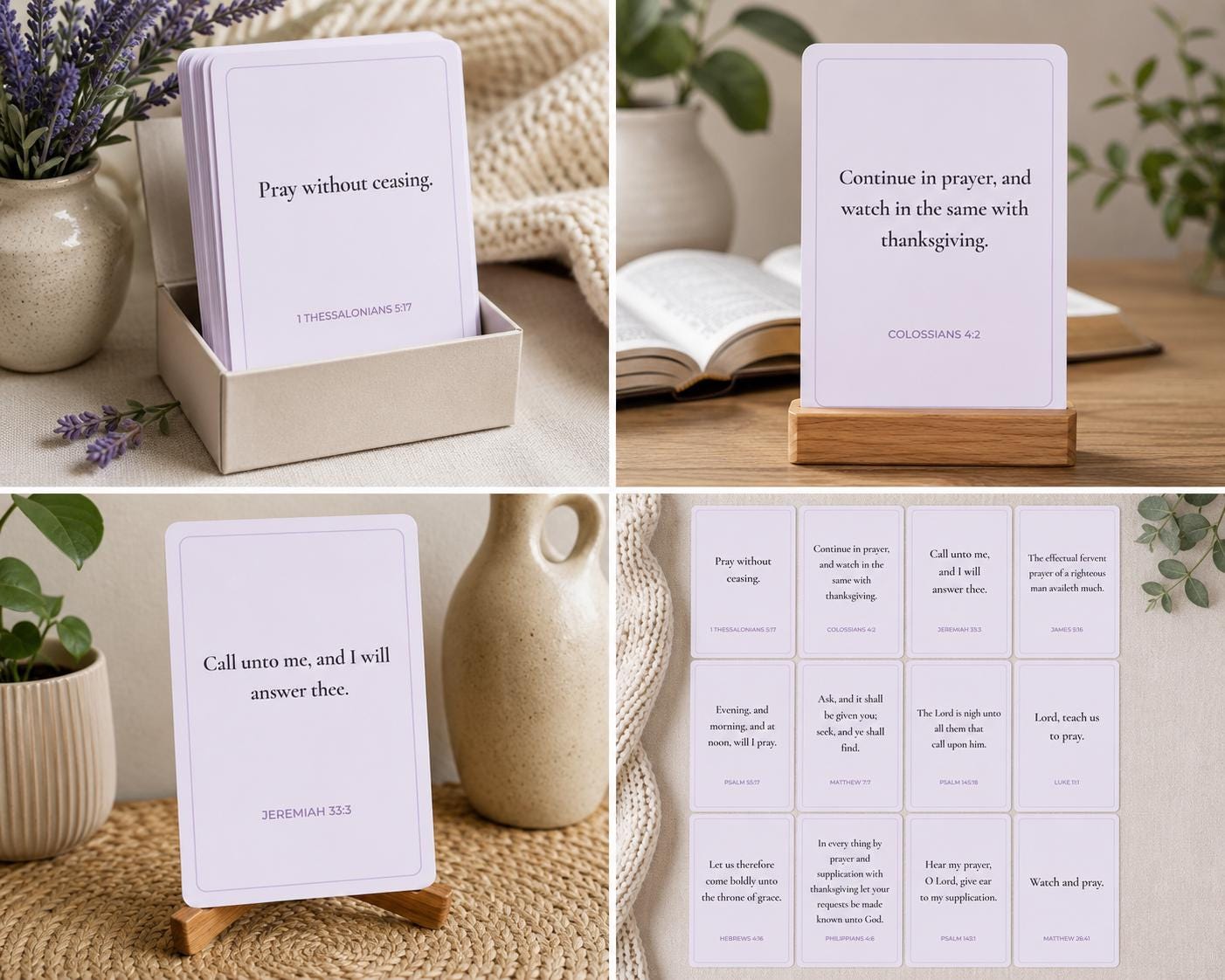 Prayer Scripture Cards | Christian Encouragement Bible Verse Set