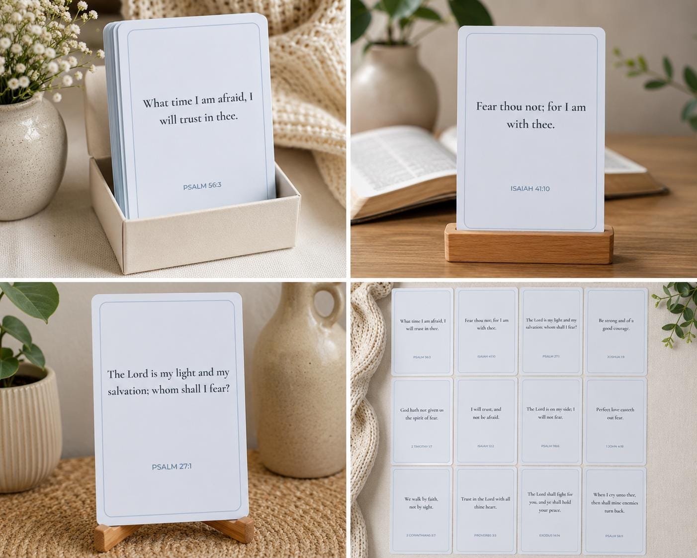 Faith Over Fear Scripture Cards, Christian Encouragement, Bible Verse, Anxiety Support Gift