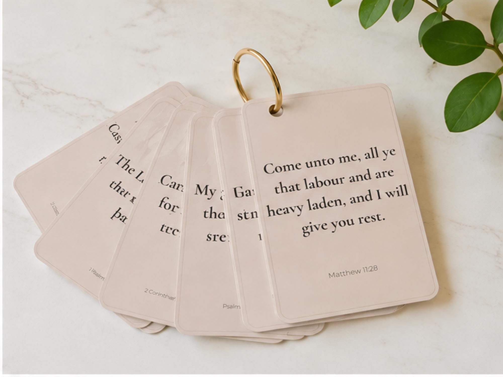 Bible Verse Ring Cards, Scripture for Anxiety, Encouragement, Grief, Christian Prayer Set