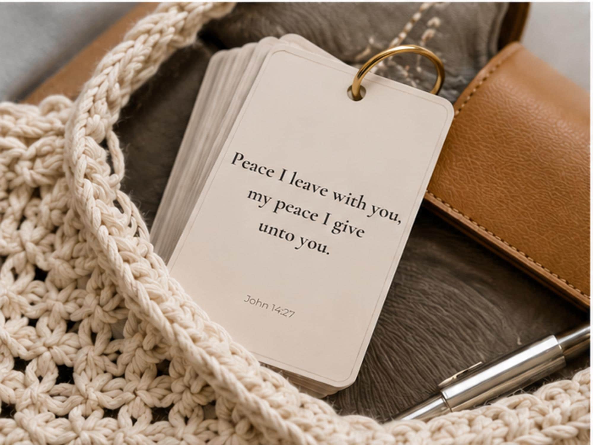 Bible Verse Ring Cards, Scripture for Anxiety, Encouragement, Grief, Christian Prayer Set