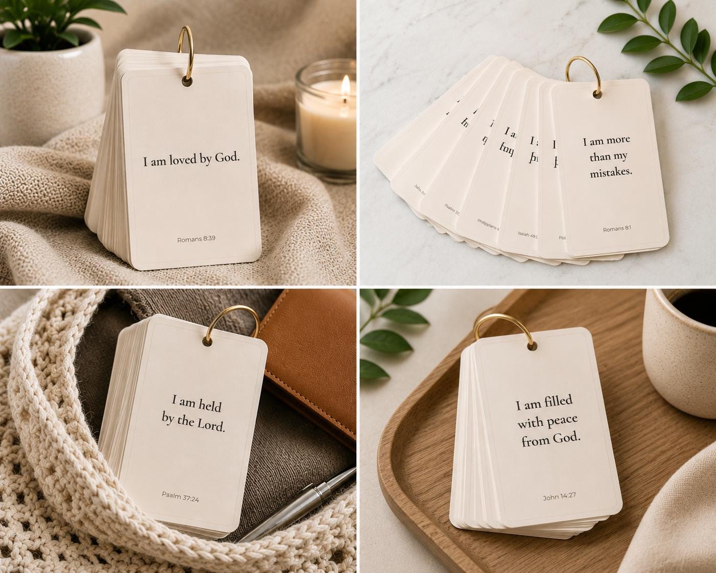 Faith Affirmation Ring Cards, Identity in Christ Scripture, Biblical Encouragement Set
