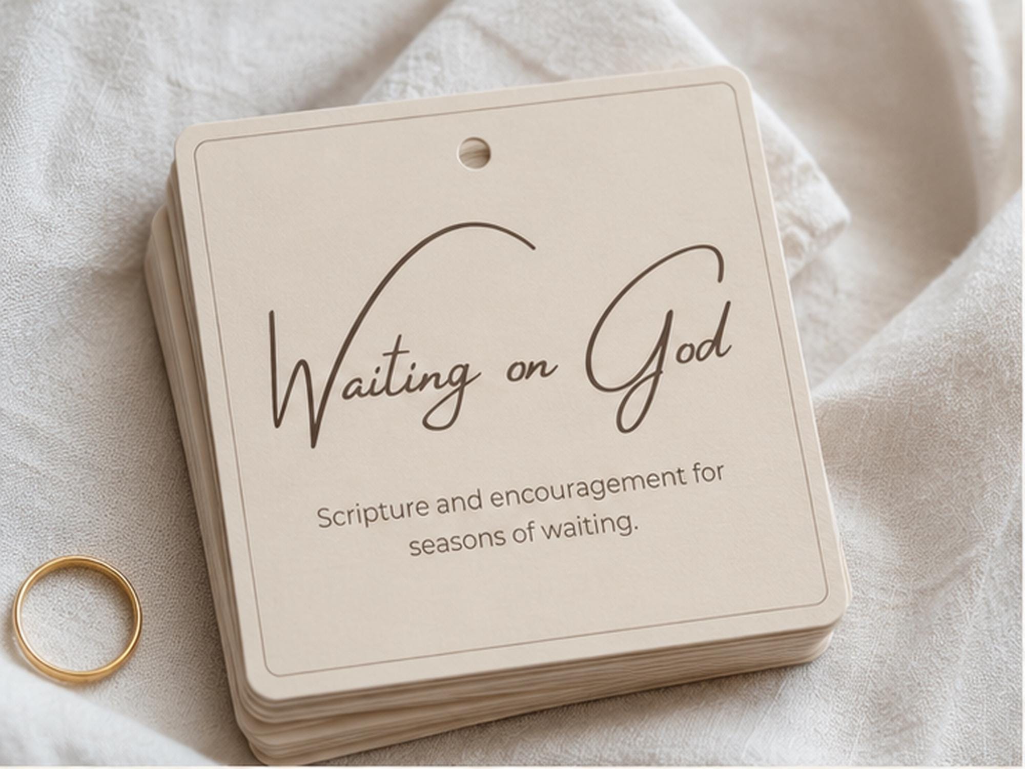 Waiting on God Scripture Cards | Christian Encouragement Ring, Faith Gift