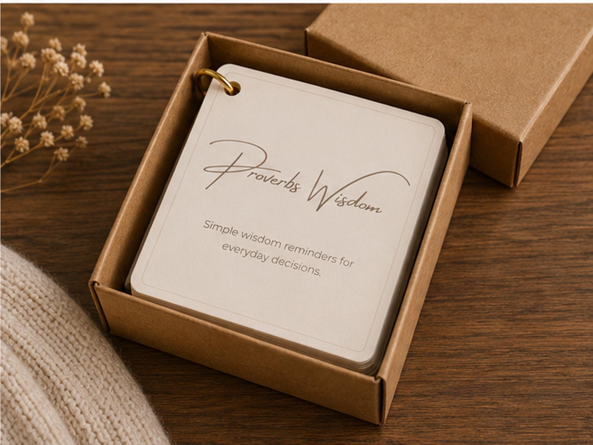 Proverbs Wisdom Scripture Card Ring | Bible Verse Memory Cards | Christian Gift | Faith Encouragement Cards