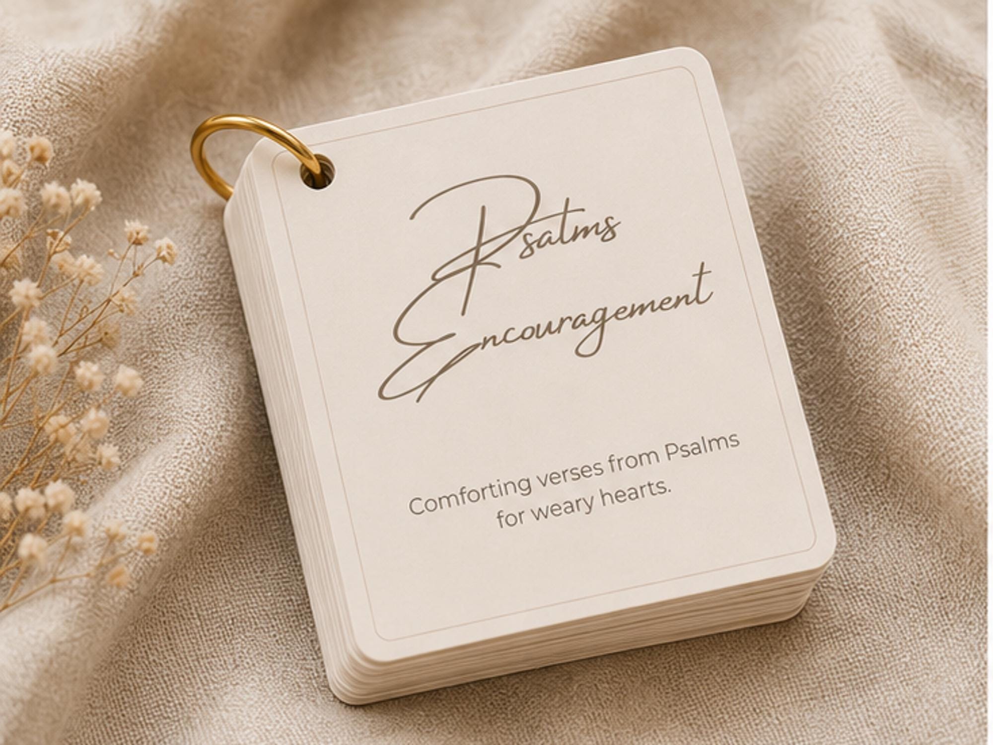 Psalms Encouragement Scripture Cards | Bible Verse Ring, Christian Gift
