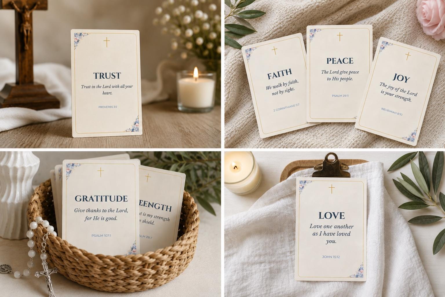 Catholic Scripture Cards Set | Bible Verse, Prayer, Encouragement Cards
