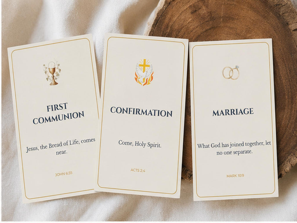 Catholic Sacrament Scripture Cards | First Communion Confirmation Gift Resource