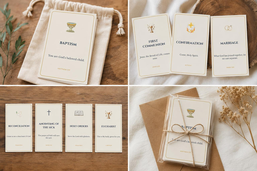 Catholic Sacrament Scripture Cards | First Communion Confirmation Gift Resource