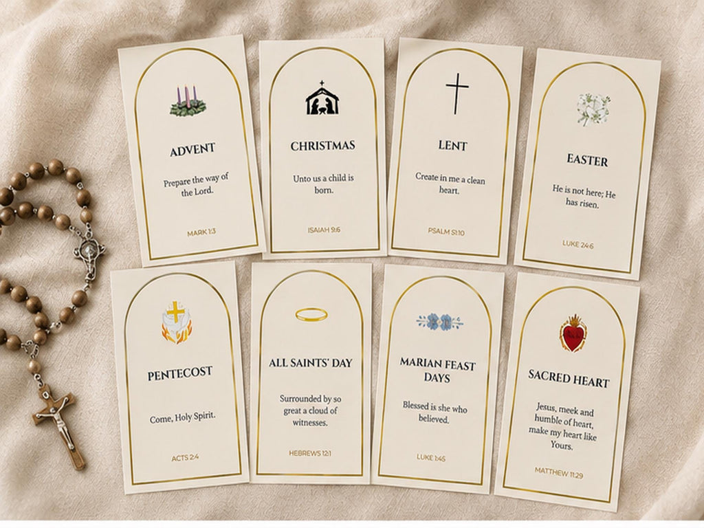 Catholic Feast Scripture Cards | Advent, Christmas, Lent, Easter, Pentecost, All Saints, Marian, Sacred Heart