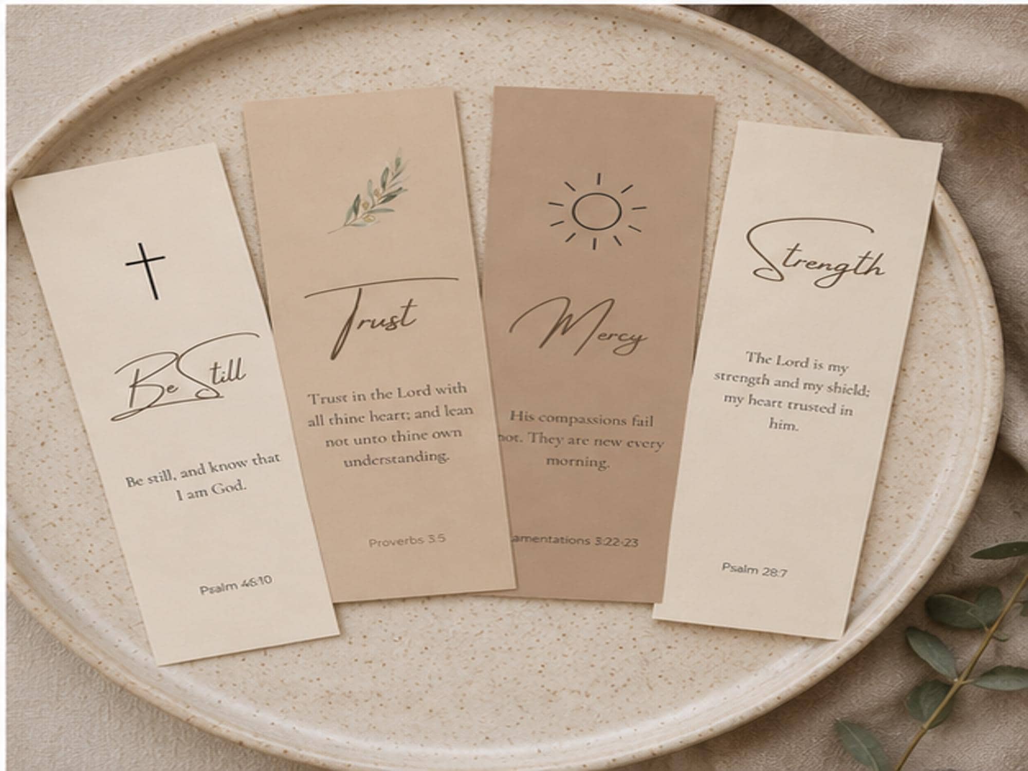Neutral Scripture Bookmark Set | Bible Verse, Faith, Christian Reader Gift