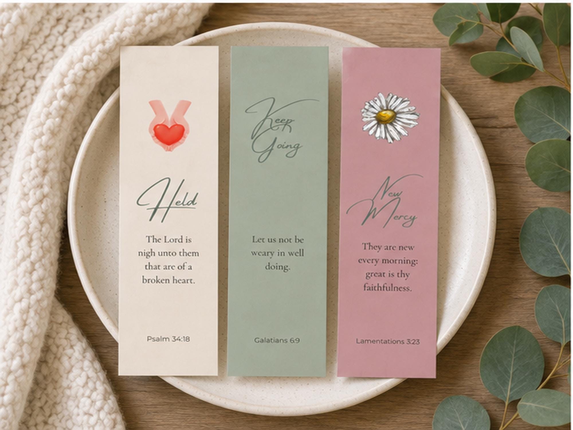 Scripture Bookmark Set | Christian Bible Verse Cardstock (Set of 3)