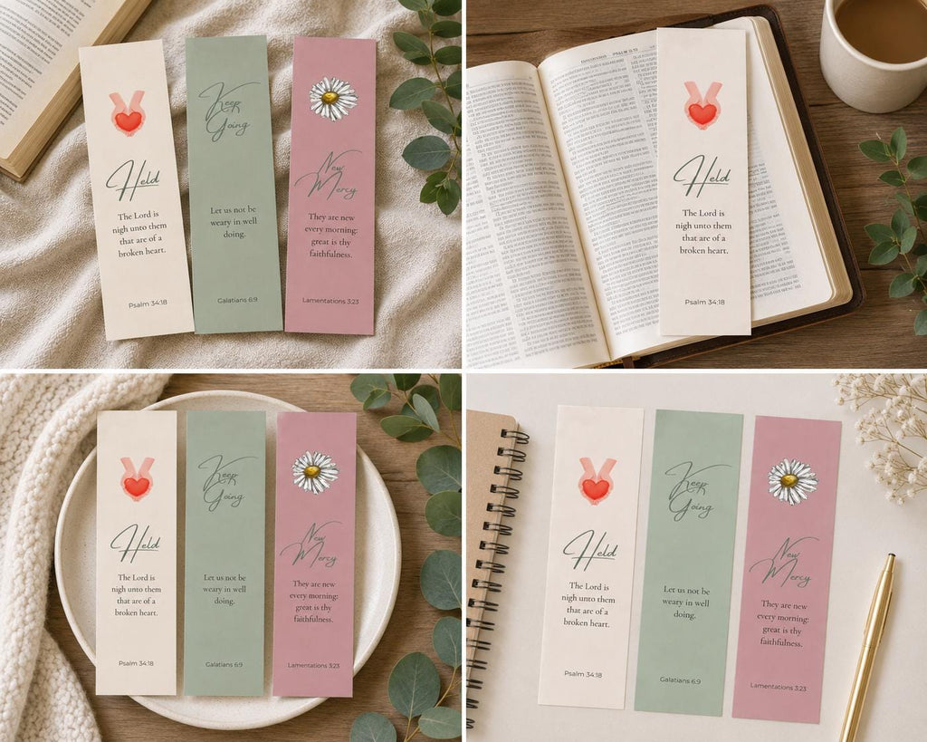 Scripture Bookmark Set | Christian Bible Verse Cardstock (Set of 3)