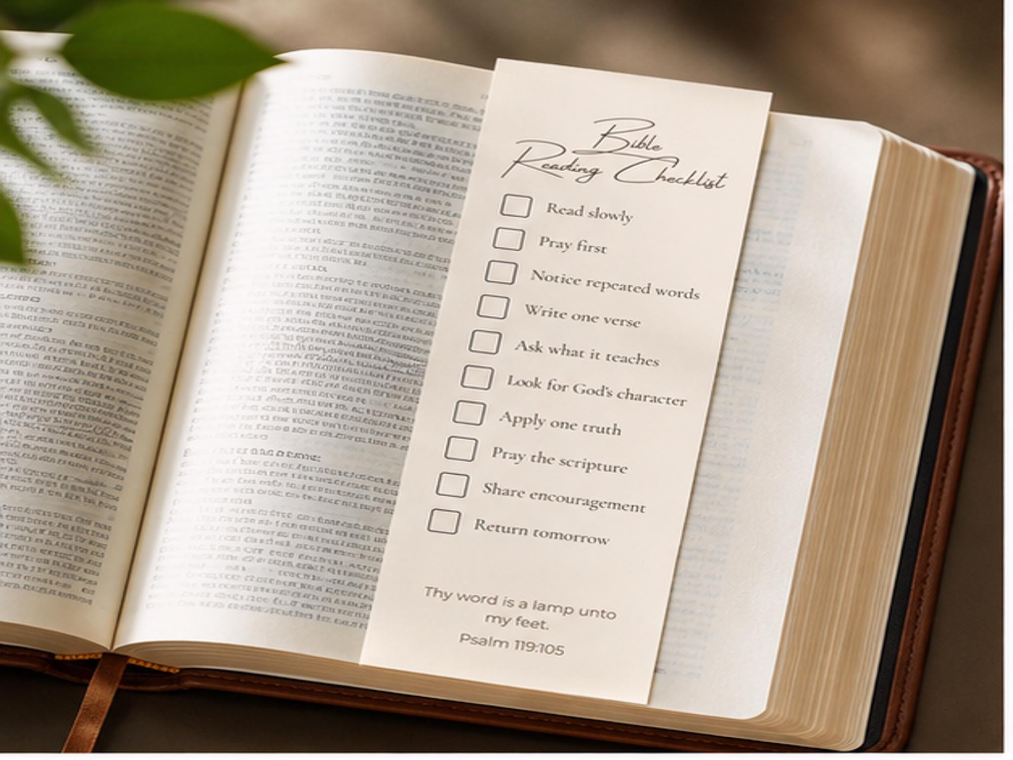 Bible Reading Checklist & Prayer Bookmarks | Laminated Scripture Study Tools
