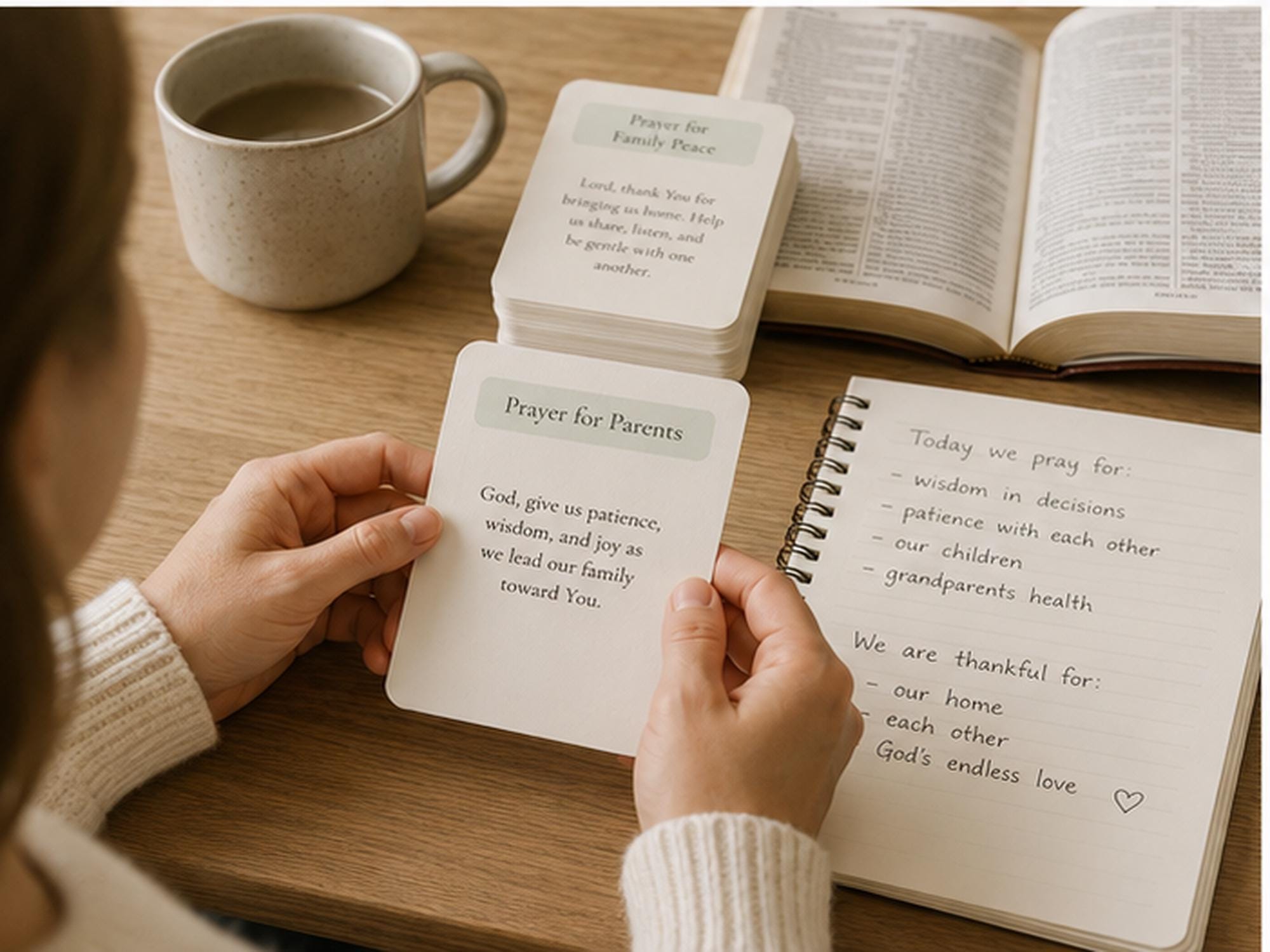 Family Prayer Cards, Christian Devotional, Catholic Faith Resource, Parents Home Resource