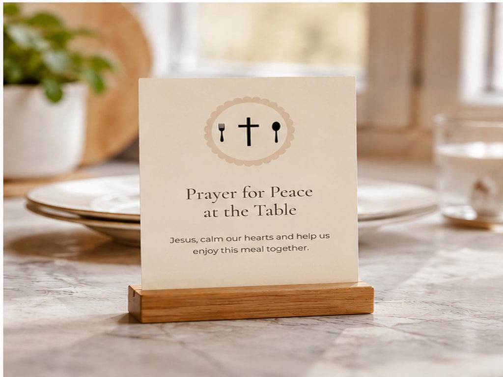 Catholic Mealtime Prayer Cards | Set of 18, Family Dinner Grace Before Meals