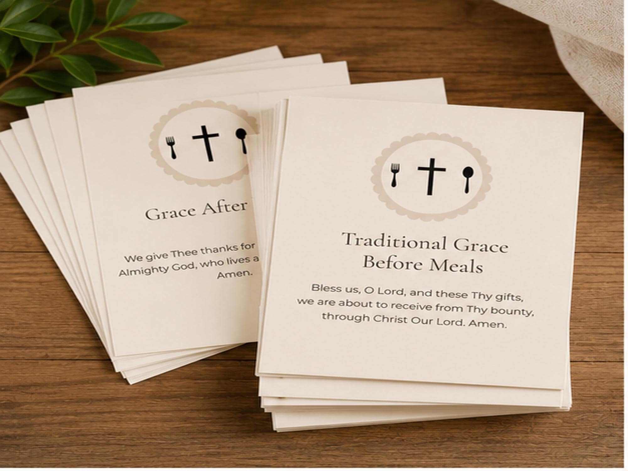 Catholic Mealtime Prayer Cards | Set of 18, Family Dinner Grace Before Meals