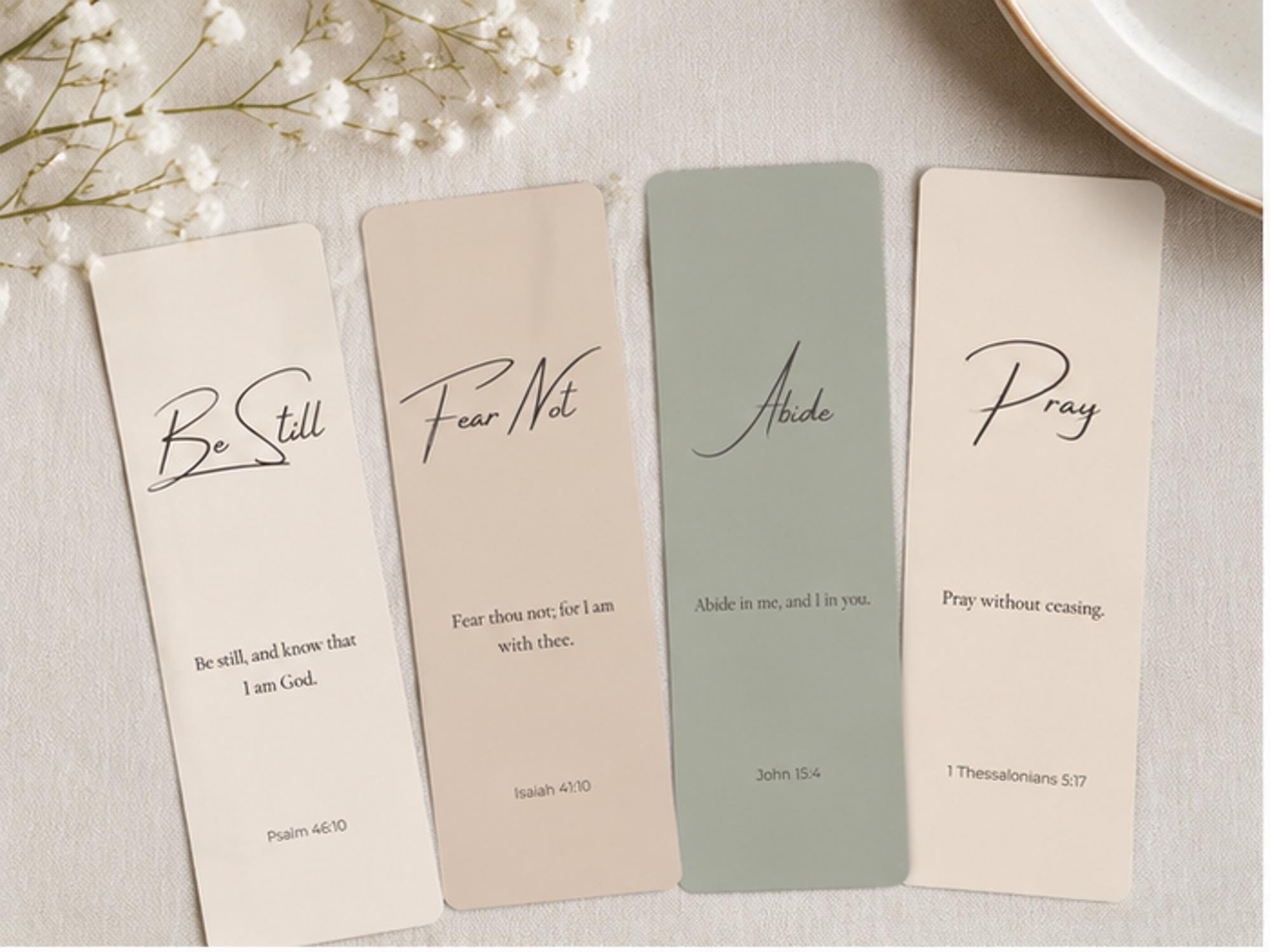 Scripture Bookmark Set, Minimalist Bible Verse Christian Gift