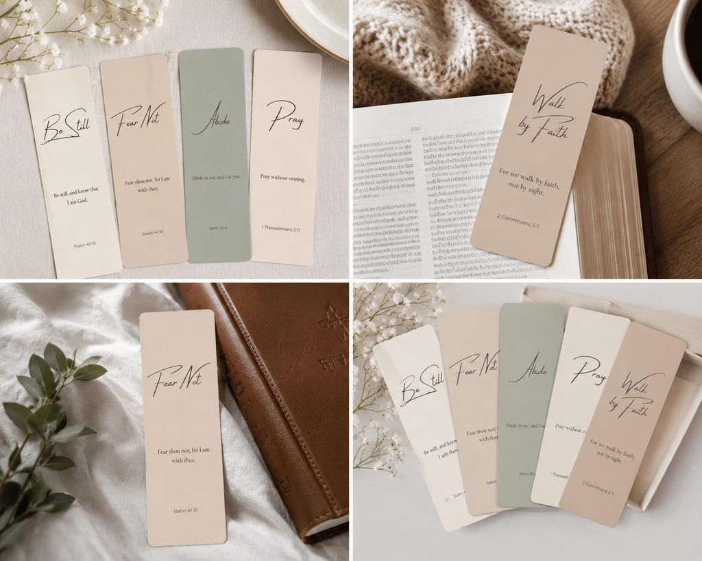 Scripture Bookmark Set, Minimalist Bible Verse Christian Gift