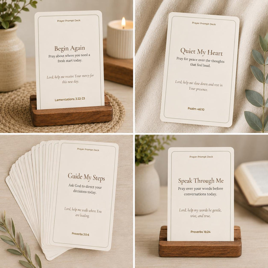 Prayer Prompt Cards | Christian Scripture Daily Devotional Deck