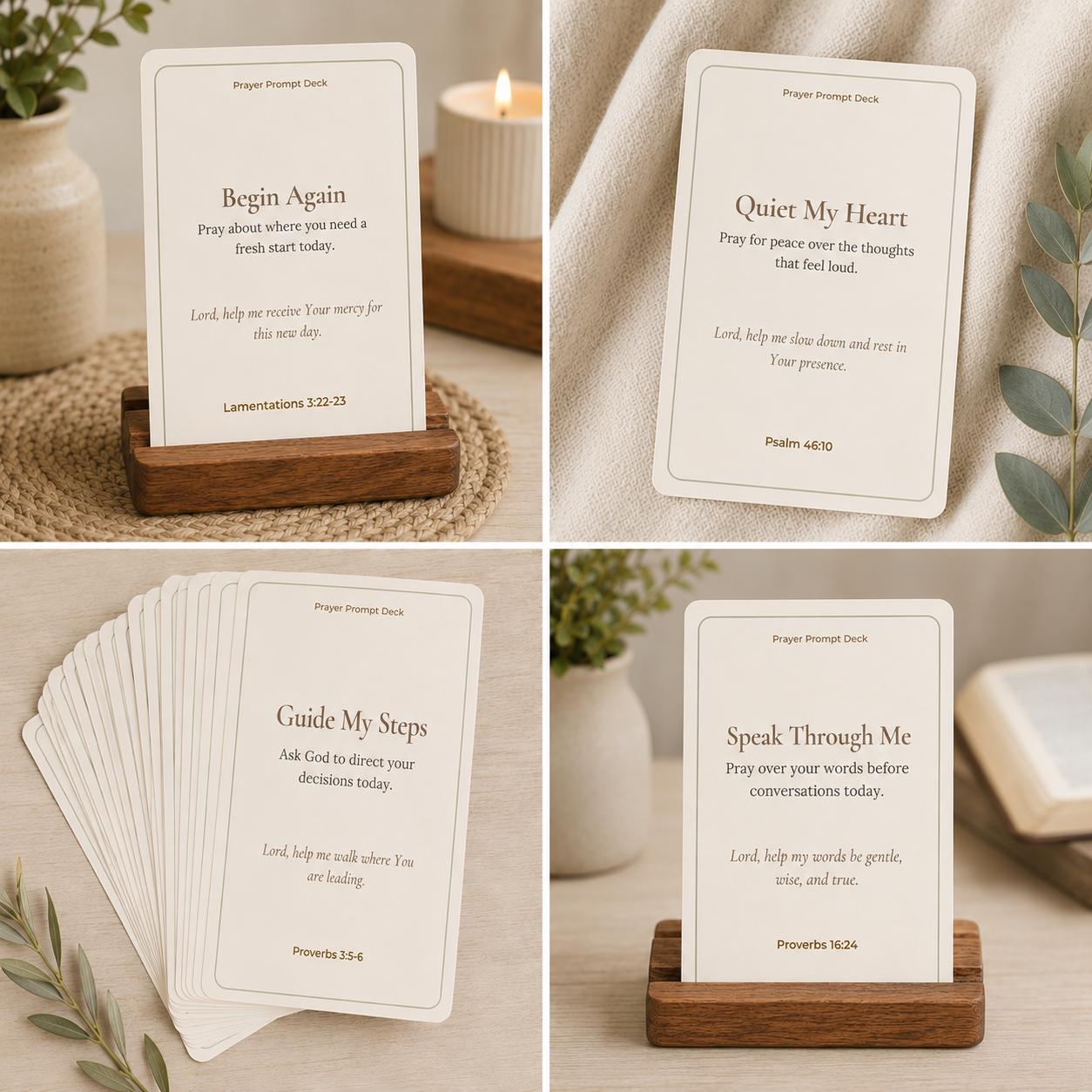 Prayer Prompt Cards | Christian Scripture Daily Devotional Deck