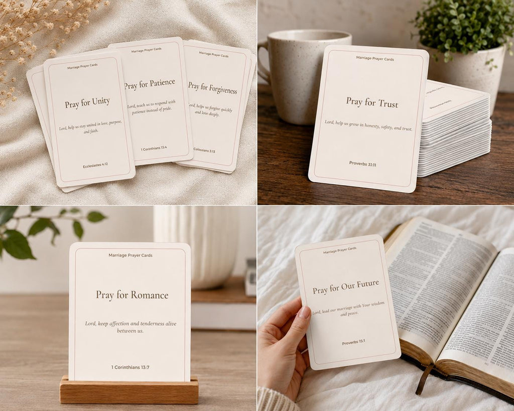 Marriage Prayer Cards Set | Christian Couples Scripture Reflection Tool