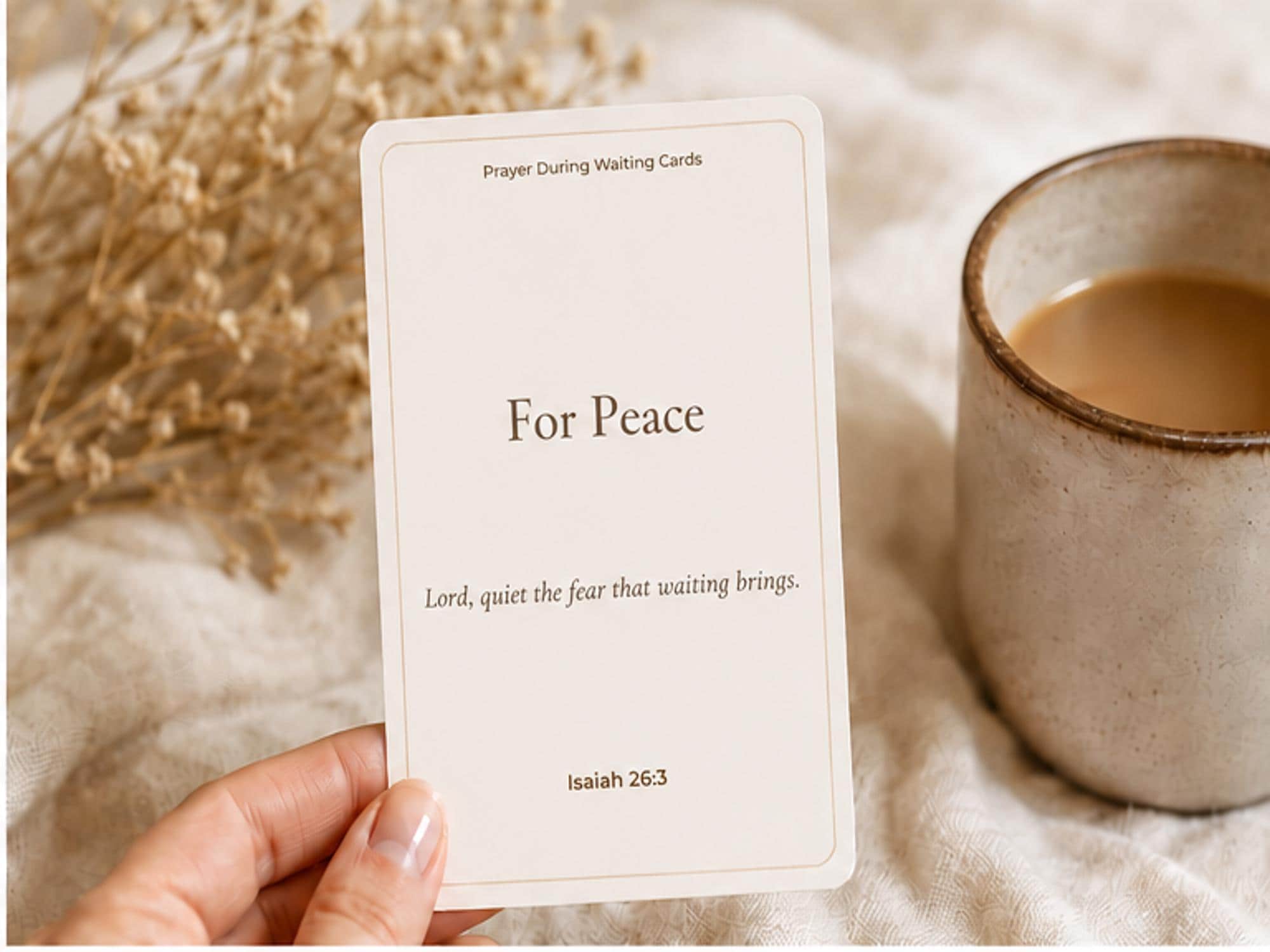 Prayer During Waiting Cards, Scripture Encouragement, Christian Faith Prompts