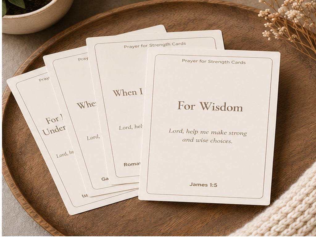 Christian Prayer for Strength Cards | Scripture Encouragement Set (30 Cards)