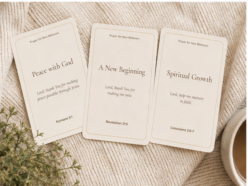 New Believer Prayer Cards, Christian Scripture, Faith Growth, Baptism Gift