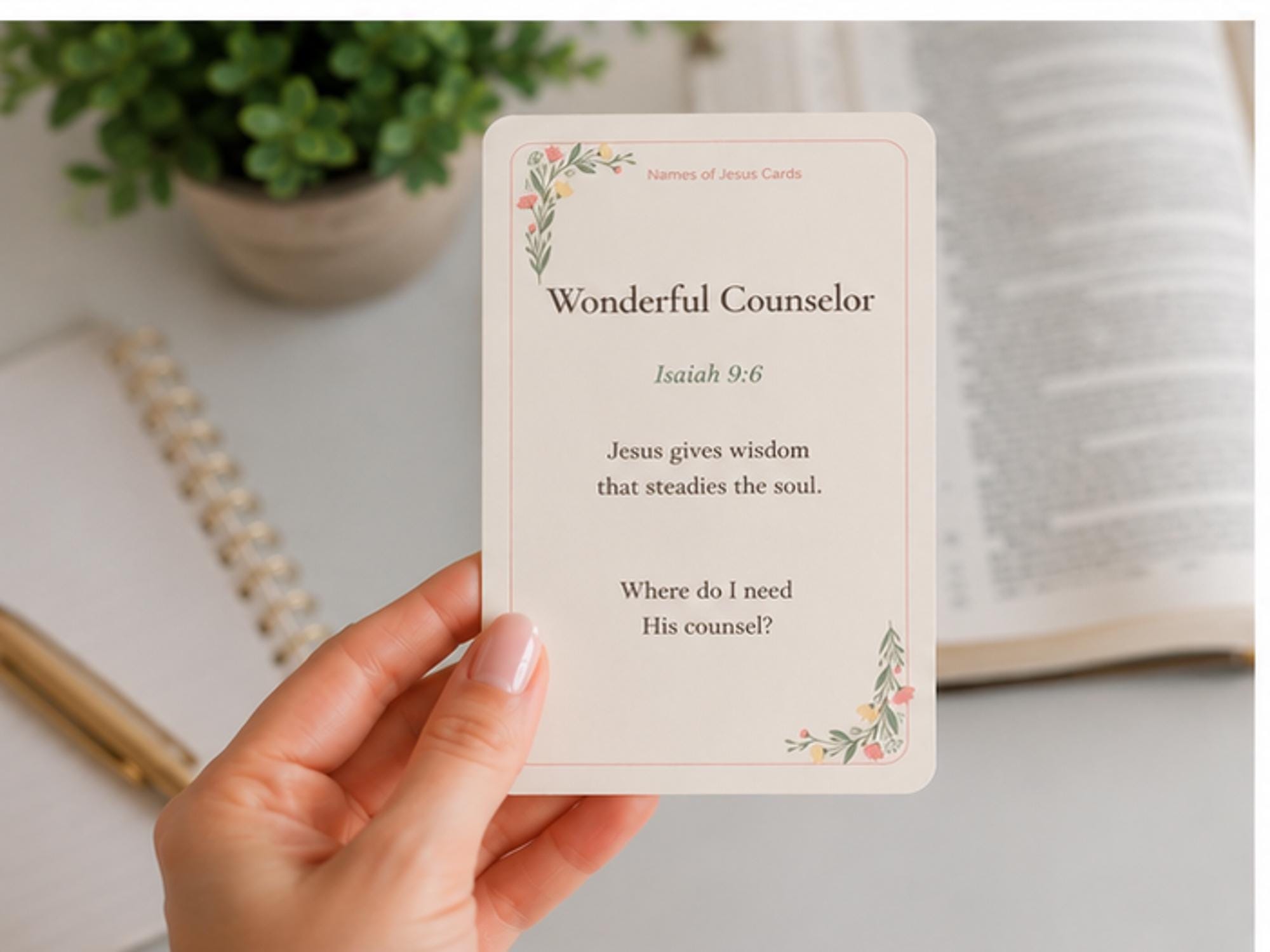 Names of Jesus Scripture Cards, Bible Study Reflection Set