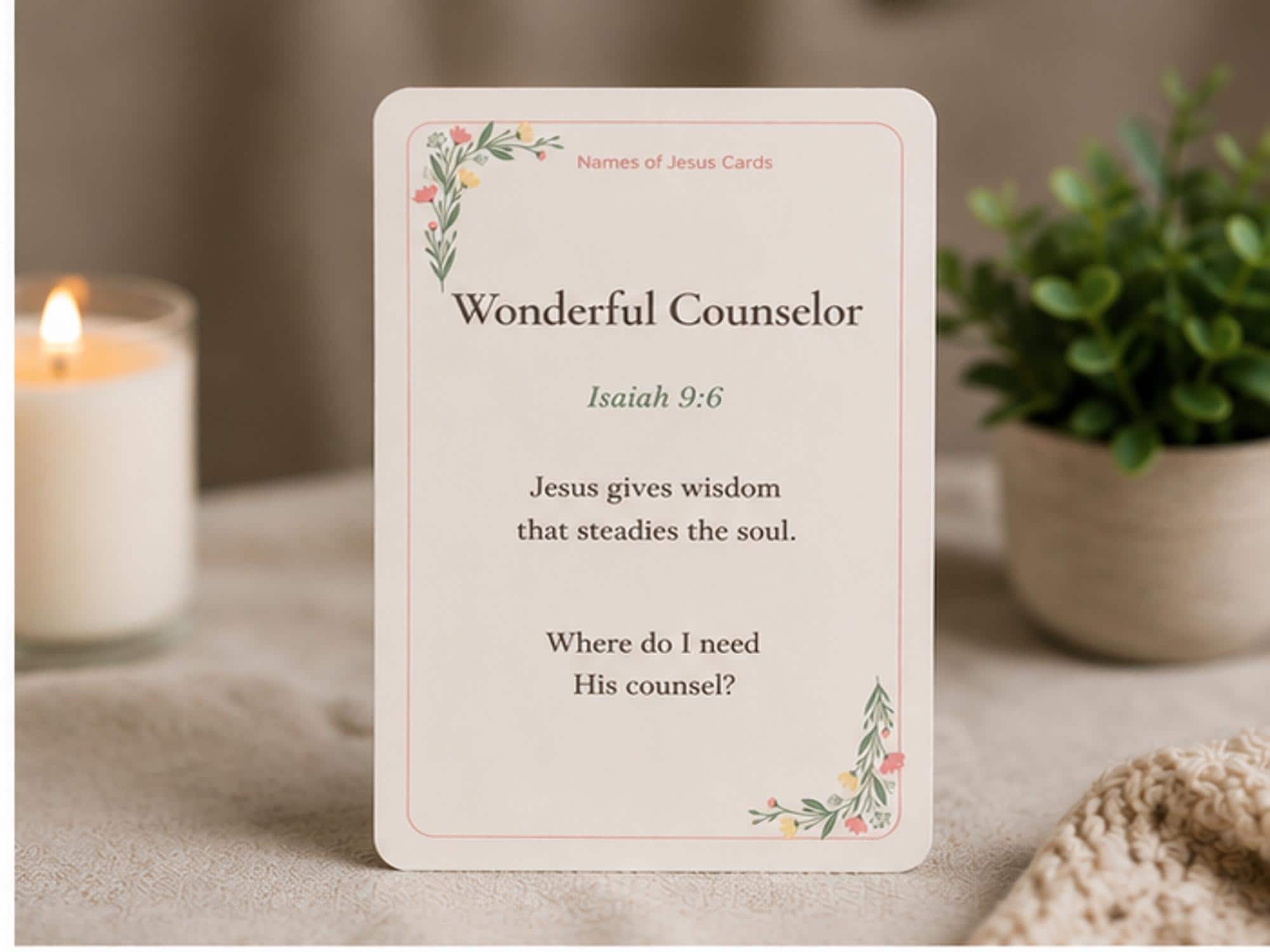 Names of Jesus Scripture Cards, Bible Study Reflection Set