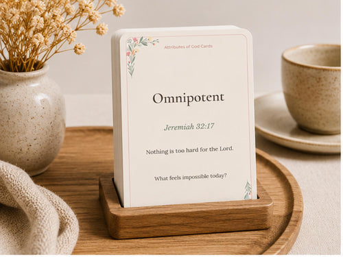 Attributes of God Cards, Christian Reflection, Scripture Study, Bible Journaling Prompts
