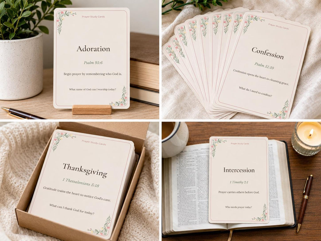 Christian Prayer Study Cards | Scripture Reflection, Bible Study Prompts