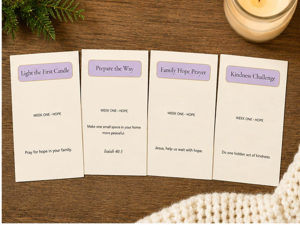 Catholic Family Advent Cards | 28 Activity Cards, Prayers, Traditions (Set)