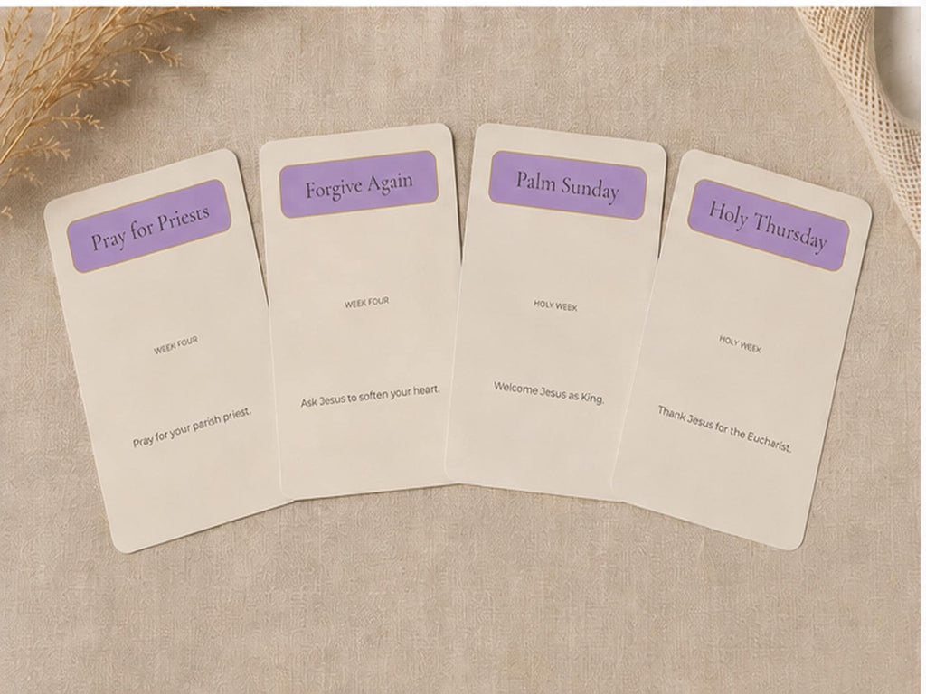 Holy Week Reflection Cards, Catholic Devotional, Lent Prayer Prompts, Family Faith Activities