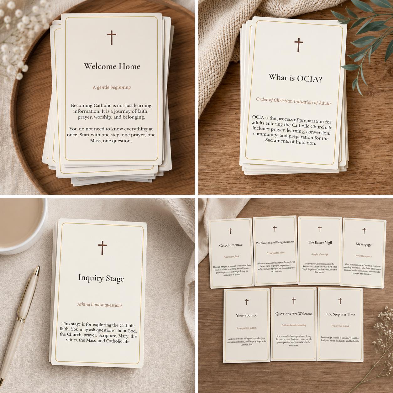 Becoming Catholic Cards | OCIA RCIA Faith Guide Set (10 Cards)
