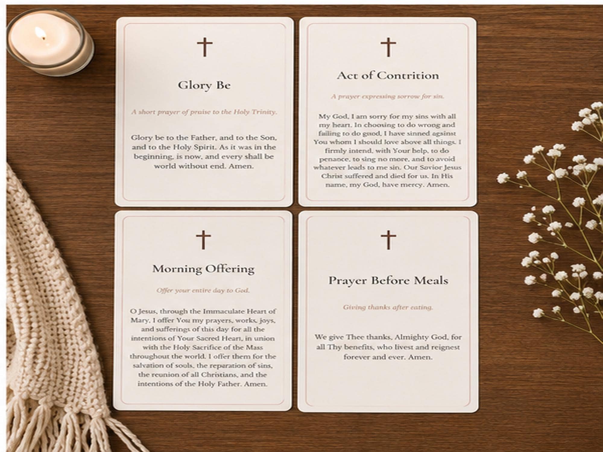 Catholic Prayer Cards | Traditional Daily Prayers, RCIA, Confirmation Gifts