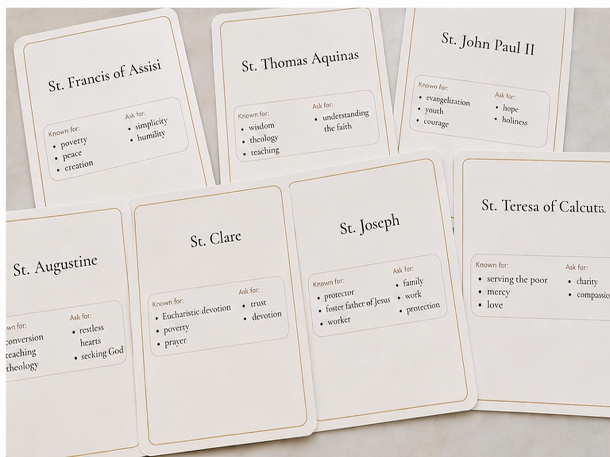 Catholic Saint Cards | Faith Study, Confirmation, RCIA Gift Set