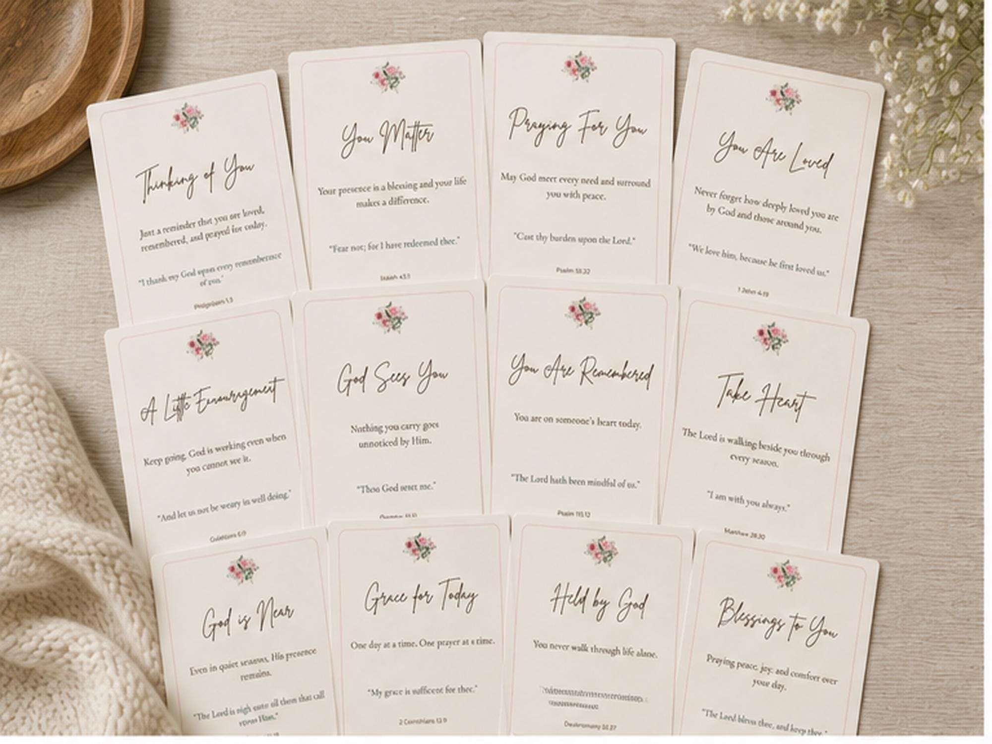 Christian Encouragement Cards Set | Scripture, Thinking of You, Sympathy Gift