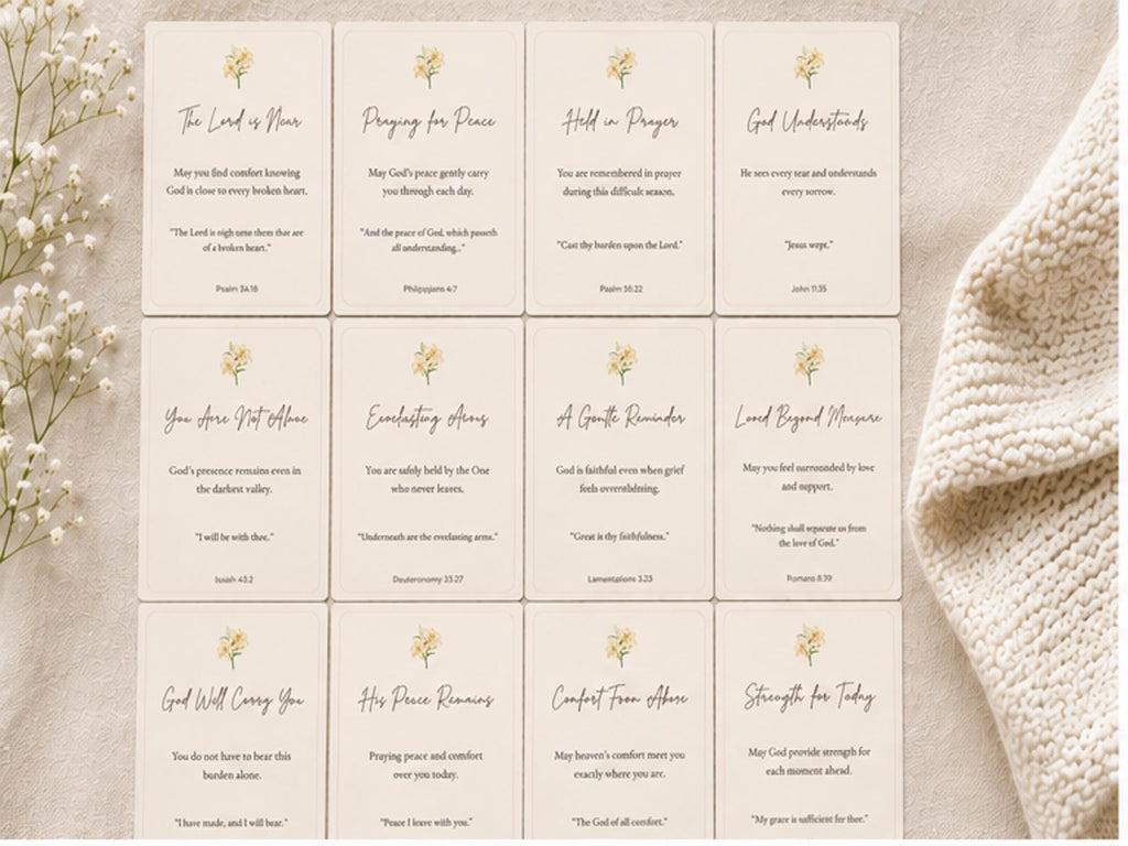 Sympathy Scripture Cards | Christian Encouragement, Grief Support, Bereavement (Set of 12)