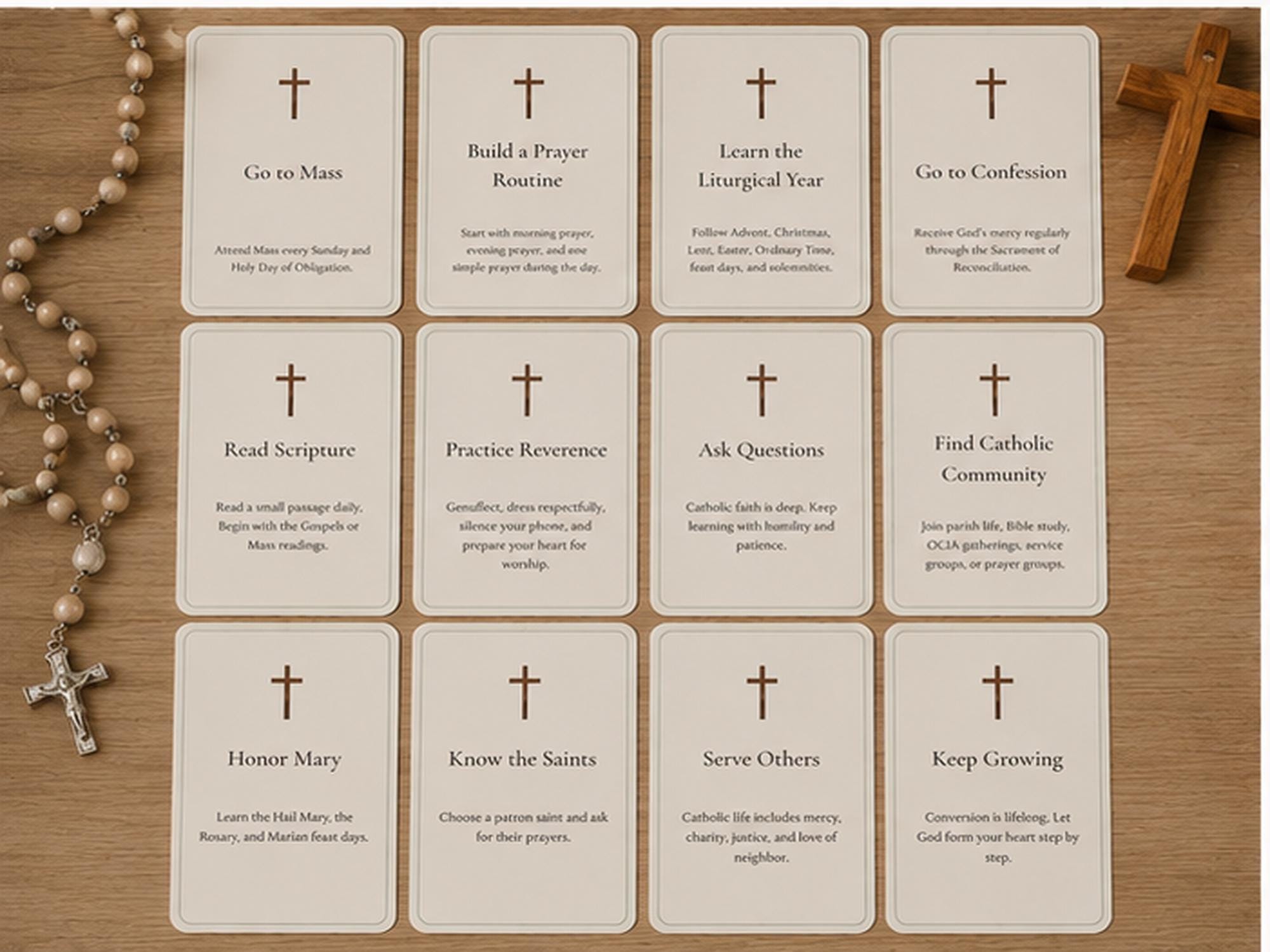 Catholic Living Starter Cards | Faith Guide for OCIA, Confirmation, New Catholics