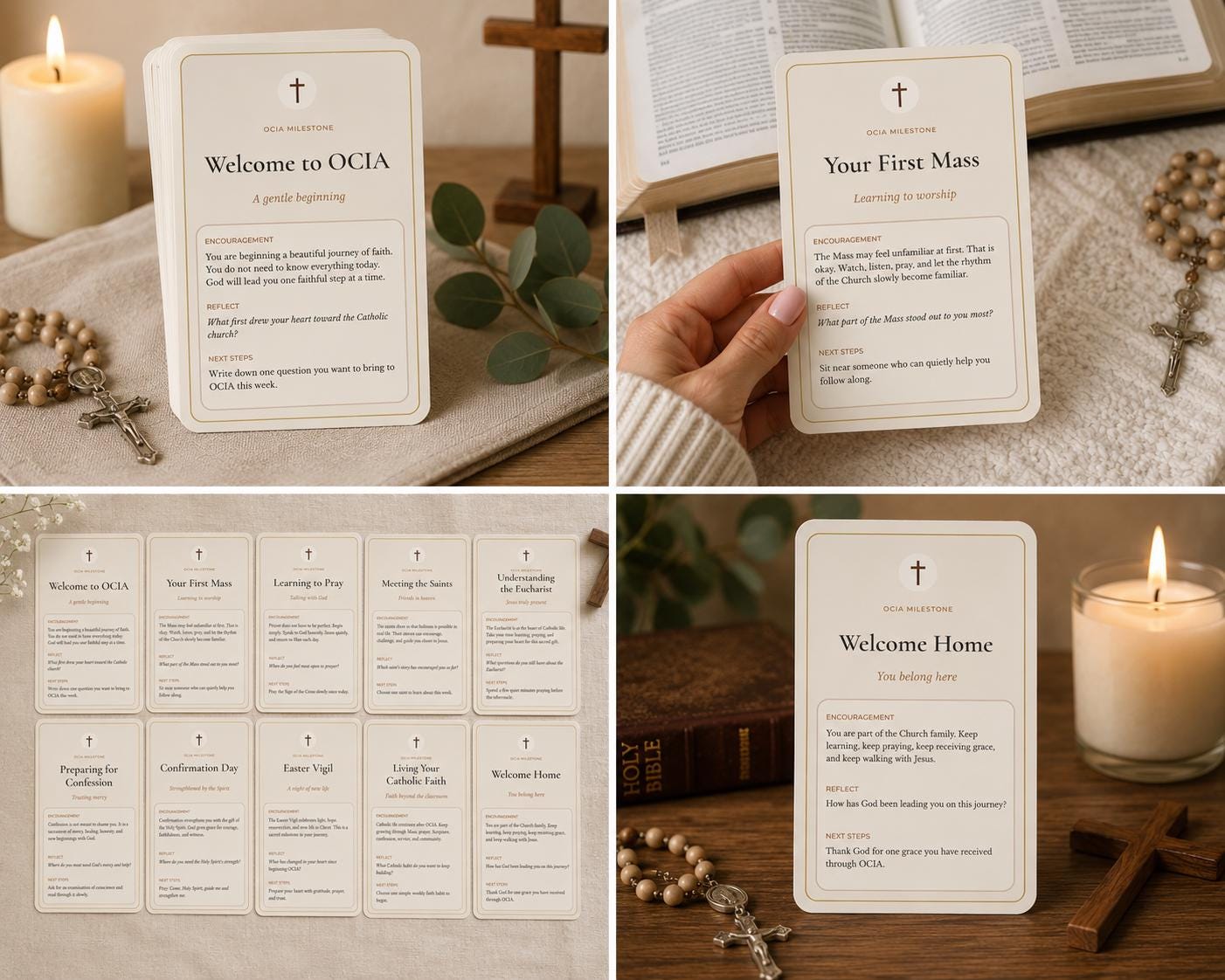 OCIA Milestone Cards | Catholic Faith Journey, Confirmation, Easter Vigil Gift Set