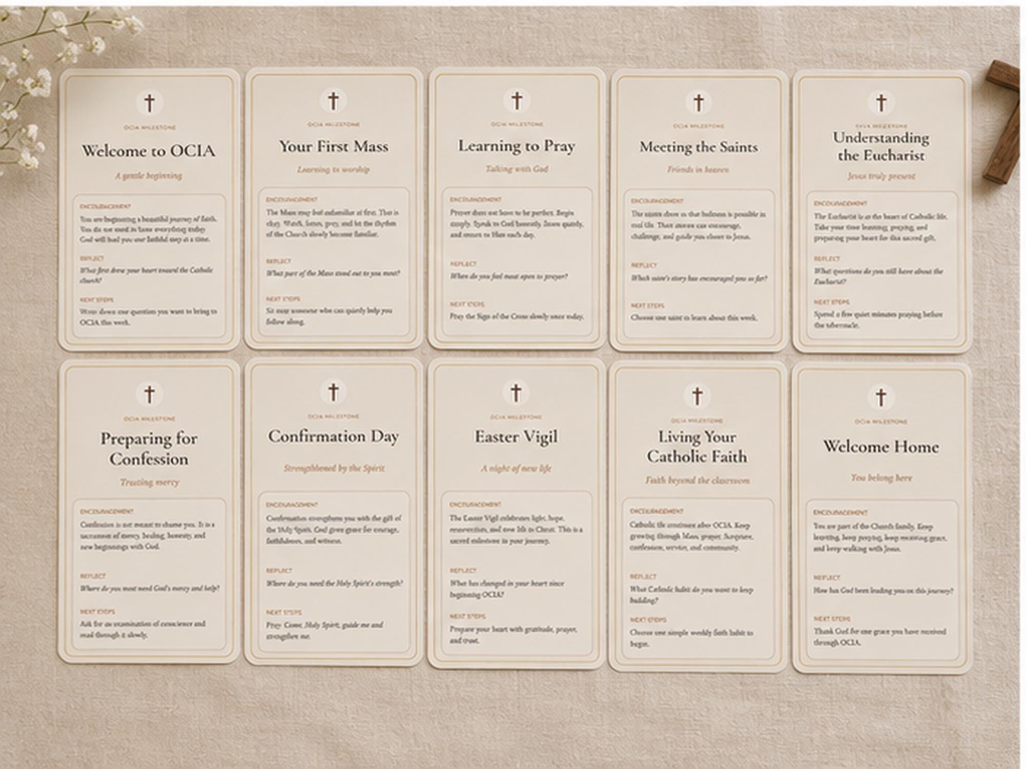 OCIA Milestone Cards | Catholic Faith Journey, Confirmation, Easter Vigil Gift Set