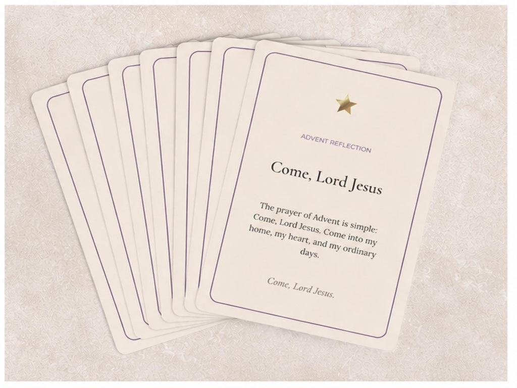 Catholic Advent Reflection Cards | 12 Devotional Prayer Cards (4x6 Set)