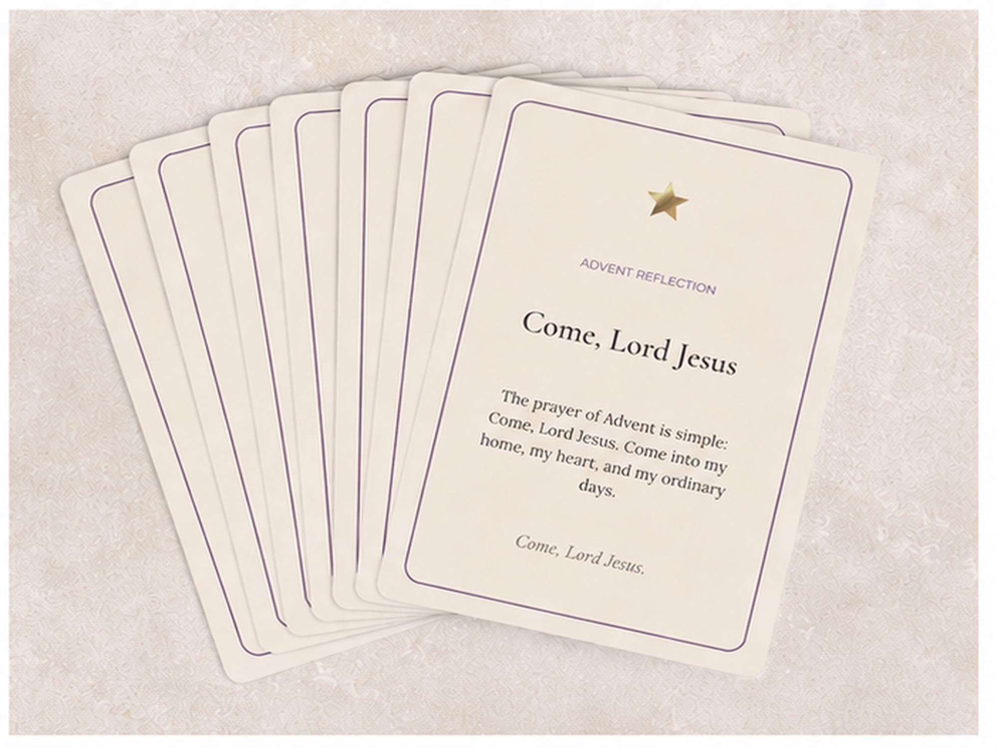 Catholic Advent Reflection Cards | 12 Devotional Prayer Cards (4x6 Set)