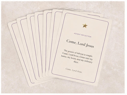 Catholic Advent Reflection Cards | 12 Devotional Prayer Cards (4x6 Set)