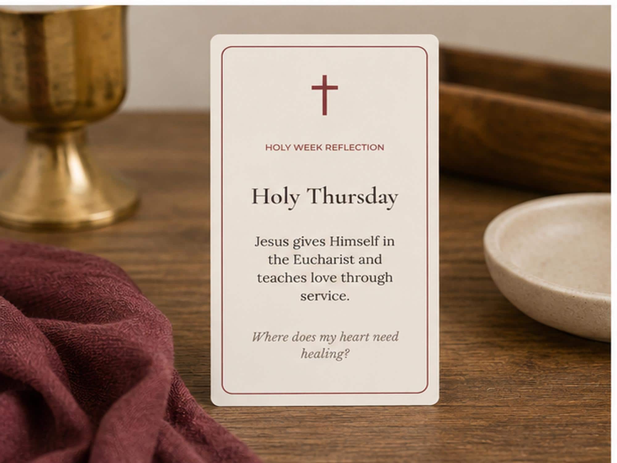 Catholic Holy Week Reflection Cards | Lent Devotional Faith Cards