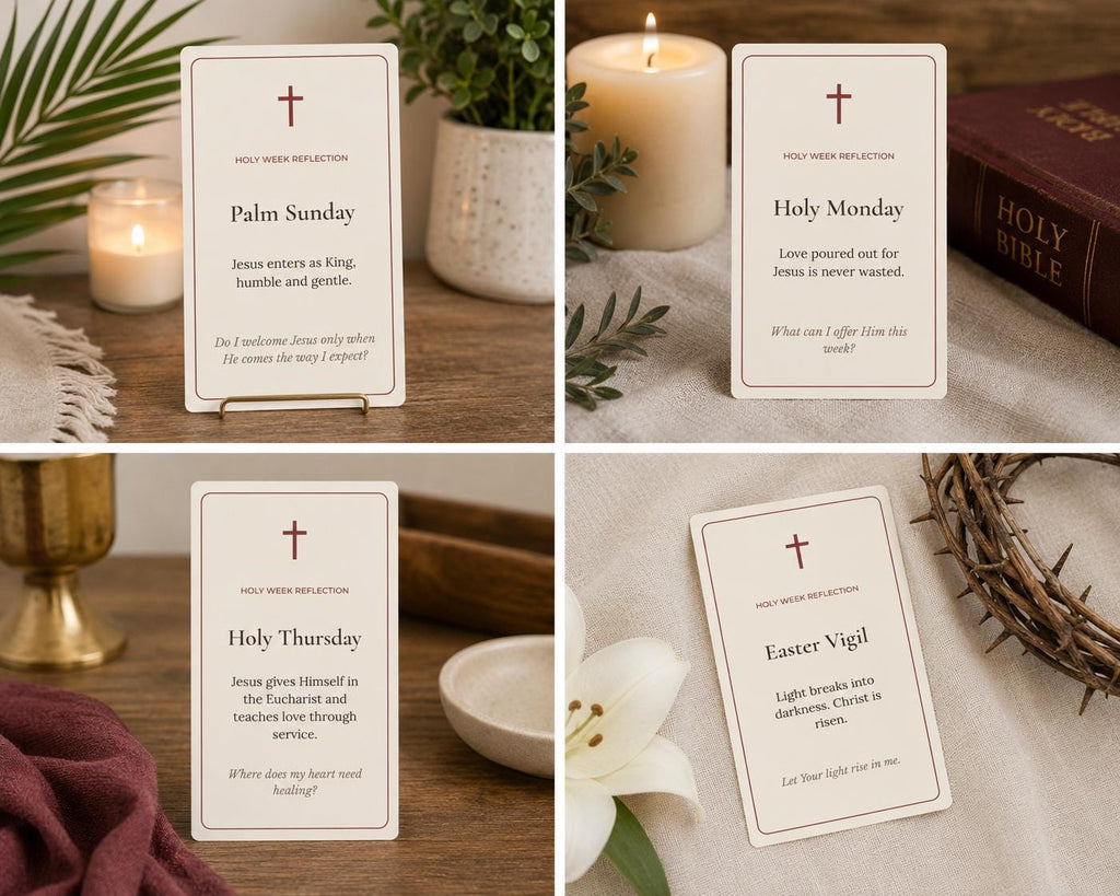 Catholic Holy Week Reflection Cards | Lent Devotional Faith Cards