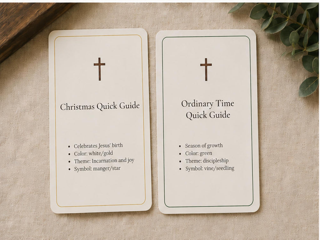 Catholic Liturgical Calendar Reference Cards | Church Year Guide, Seasons, OCIA RCIA Gift