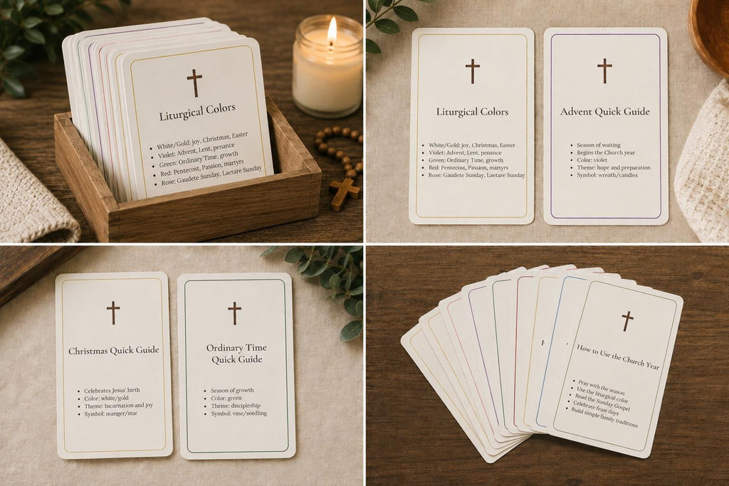 Catholic Liturgical Calendar Reference Cards | Church Year Guide, Seasons, OCIA RCIA Gift