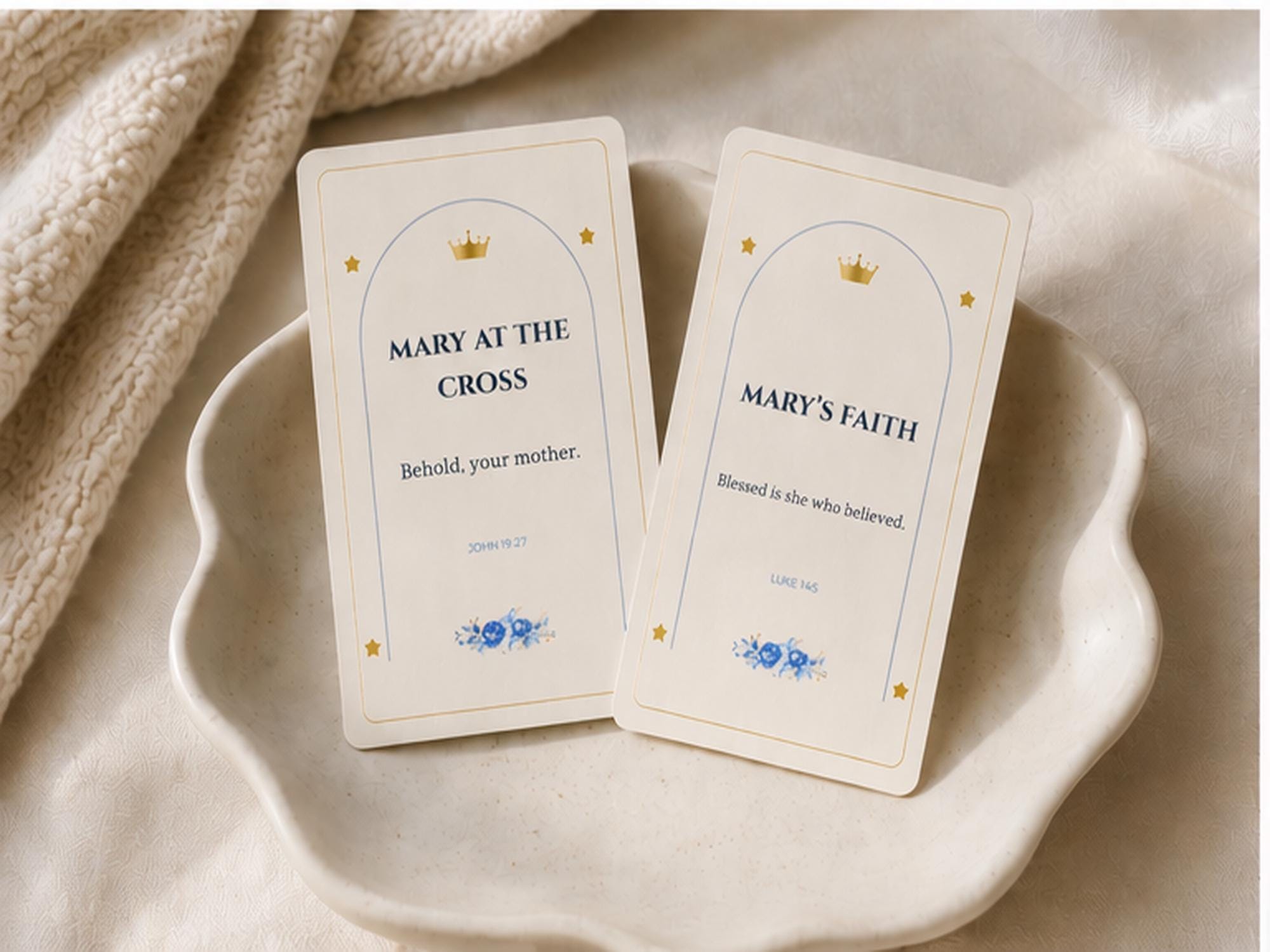 Marian Scripture Cards Set, Catholic Prayer, Blessed Mother Bible Verse Gift