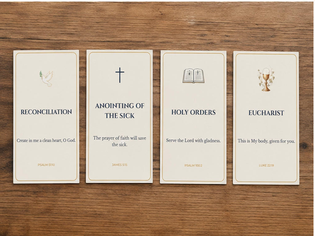 Catholic Sacrament Scripture Cards | First Communion Confirmation Gift Resource